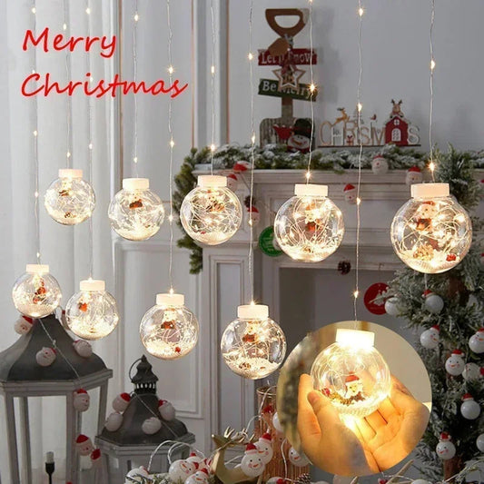 Christmas Snowman Curtain Lights - Jakko Store